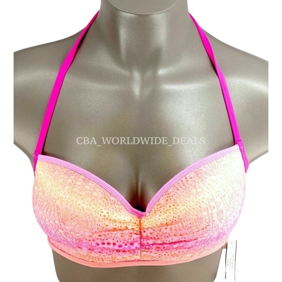 Victoria's Secret Warm Ombre Lace Strappy Getaway Halter Swim Top 32D - Picture 1 of 2